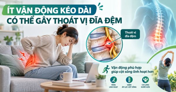 Ít vận động trong thời gian dài có thể gây thoát vị đĩa đệm