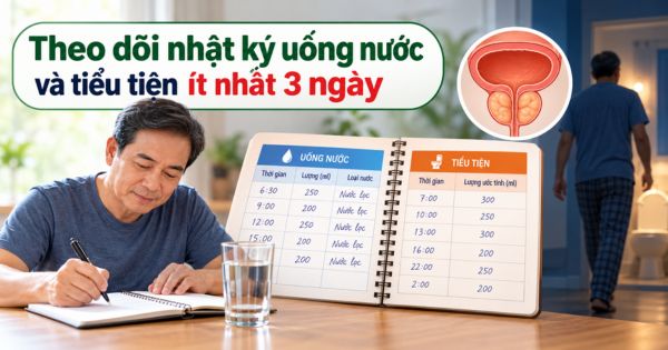 Theo dõi nhật ký uống nước và tiểu tiện ít nhất 3 ngày