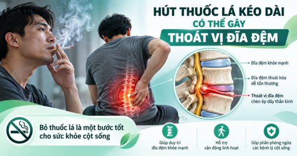 Hút thuốc lá kéo dài thế có thể gây thoát vị đĩa đệm