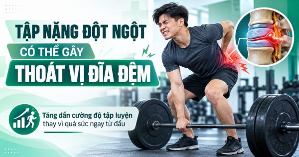 Tập nặng đột ngột cố thực hiện các động tác khi cơ thể chưa thích nghi có thể gây thoát vị đĩa đệm